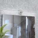 Matte Silver Vanity Lights 48 inch, 4-Level Brightness Built-in Dimmer, 28W Dimmable 5CCT Bathroom Light Fixtures Over Mirror, Vanity Lights for Bathroom Mirror Cabinets Bedroom-FCC ETL