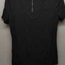 HOTOUCH Deep V Neck Tops for Women Sexy Low Cut Summer Ribbed Knit T Shirts Slim Fit Stretchy Basic Fashion Tee (Large, 2 Pack-black/White)