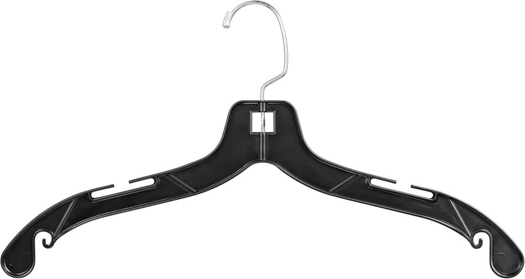 DEILSY Black Plastic Clothes Hangers - Durable Plastic Hanger 100 Pack for Organizing Garments for Shirt Hangers and Dress Coat Hangers Black Clothing Retail Hanger