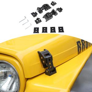 RT-TCZ for Wrangler TJ Hood Latches Lock Kit, Aluminum Hood Catch for Jeep Wrangler TJ 1997-2006 Black Exterior Accessories 2pcs