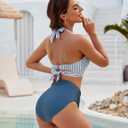 Blooming Jelly Womens Tummy Control Bathing Suits Modest High Waisted Bikini Sets Cute Halter 2 Piece Swim Suit 2026 (L)