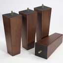 Solid Wooden Furniture Legs 10 Inch, Natural Wood Mid Century Brown Square Legs Furniture Replacements Feet for Couch Legs, Sofa Legs, Cabinet Legs, Bench Legs, Bed Legs, Set of 4