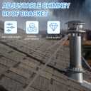 8 Stainless Steel Adjustable Extended Chimney Roof Support Kit - Heavy-Duty Windproof & Snow-Stable Stove Pipe System for Enhanced Chimney Safety