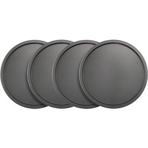 GoodCook Set of 4 Nonstick Steel 10 Inch Personal Pizza Pans Set, Gray