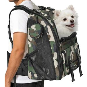 Dog Carrier Backpack for Medium Dogs up to 22 IBS, Dog Hiking Backpacks with Multi Compartment Storage & Adjustable Straps, Waterproof Pet Backpack for Climbing Cycling