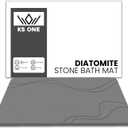 Diatomaceous Earth Bath Mat - Quick Dry, Super Absorbent & Anti Slip Shower Mat - Easy to Clean Large Stone Bath Mat for Kitchen, Bathroom - Gray Diatomite Bath Mat (23.5"x15")