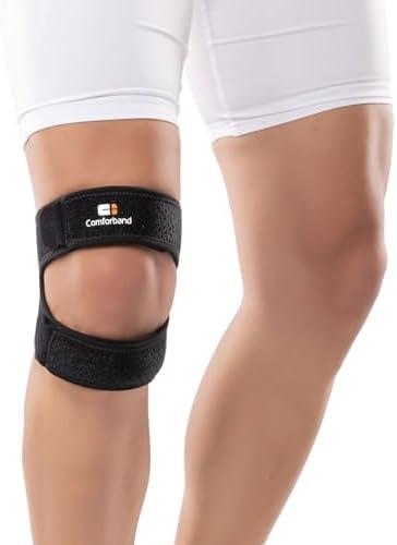 Comforband Dual Knee Strap Patella Brace for Knee Pain Relief, Runner’s Knee, Jumper’s Knee, Gym Exercise, Patellar Tendonitis, Osgood-Schlatter (Black, L/XL)