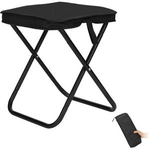 13.5-inch Portable Stool - 1.2lbs Lightweight & Compact Camping Folding Stool Supports 350lbs, Handbag Style Carry - Ideal for Camping, Fishing, Backpacking, Hiking and Traveling (Black)