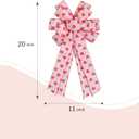 2 Pcs Valentine's Day Bows, 20x11 Inch Red White Heart Bows for Wedding Anniversary Home Wall Staircase Chair Back Decor, Valentine's Day Gift Wreath DIY Decoration