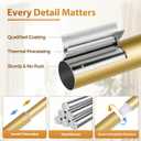 TONIAL Curtain Rod 32 to 58 Inch, Telescoping Splicing 3/4 Drapery Rods for Windows Decorative Single Rod with Small Cap End, Antique Gold