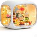 Clear Acrylic Display Case for Figures with LED Light, Dustproof & Moistureproof Display Stand with Door, Storage Box for Lego Collectibles, Action Figures, Pop Mart and Model Toys (White)