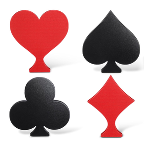 Threehoney 4 Pcs Casino Party Decoration 7.87 Inch Poker Table Signs Poker Night Table Centerpieces Wooden Night Party Decorations for Housewarming Bar Birthday Supplies