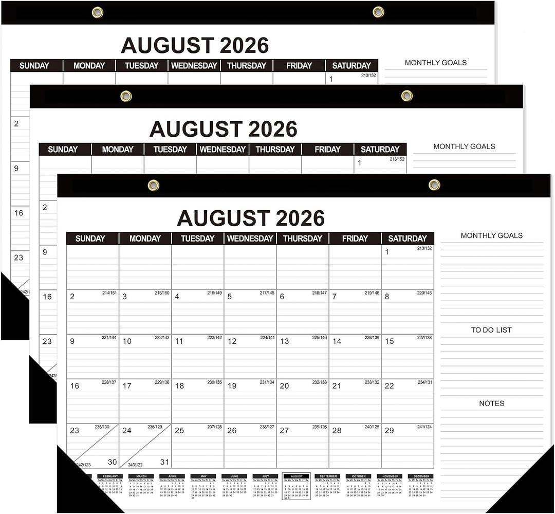 3 x GuassLee Desk Calendar 2026-2027 3 Pack, Jun 2026 - Dec 2027, 17"x11.5"
