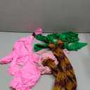 Gejoy Set of 4 Inflatable Palm Trees and Beach Inflatable Pink Flamingo for Hawaiian Pool Summer Luau Party Decoration
