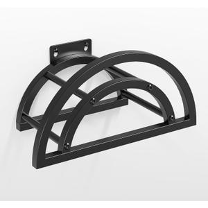 OLV Garden Hose Holder, Outdoor Hose Holder Wall Mounted Holds 125-ft Hose, Heavy Duty Metal Hose Hanger, Sturdy Detachable Hose Reel Storage Organizer, Hose Rack for Outside Garden Lawn Yard Farm (Black)