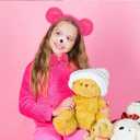 8 Pcs Halloween Bear Costume for Adult Bear Ears Headband Tail Nose Animal Accessory for Carnival Cosplay (Rose Red)