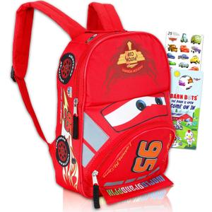 Disney Cars Mini Backpack for Kids Boys ~ Premium 12" Lightning McQueen School Bag with Stickers (Disney Pixar Cars School Supplies Bundle)