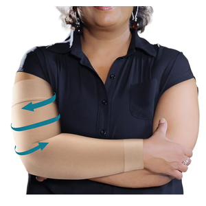 KEMFORD Compression Lymphedema Arm Sleeves for Women - 15-20 mmHg, 1 Pair, Beige, S/M - Medical Arm Brace for Swelling, Edema, Circulation