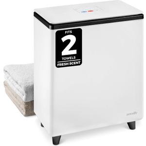 SereneLife Luxury Rectangle Towel Warmer - Spa & Bathroom Heater with Custom Fragrance, Auto Shut-Off, Fits 2 large Towels, Blankets, Bathrobes, PJ's - Perfect Gift for Him & Her (Black)