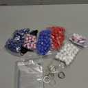 346 Pcs/20 Sets Veterans Day Crafts Patriotic DIY Bead Bracelet Keychain Kit Veterans Day Beads American Flag Wooden Bead for Craft with String Jewelry Necklace Craft Decoration School DIY