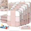 10 Set Compression Packing Cubes for Travel Gifts Women Mom,OlarHike Luggage Clothes Organizer for Travelers,Airplane/Cruise/Car/Train Travel Essentials,Compressible Expandable Saver Space Bags(Beige)