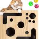Cat Nail File Enrichment Box & Scratch Puzzle Maze Stress-Free Nail Filing Alternative to Clippers & Grinders, Indoor Cat Scratcher, Treat Maze, Sandpaper Claw File, Interactive Puzzle Box