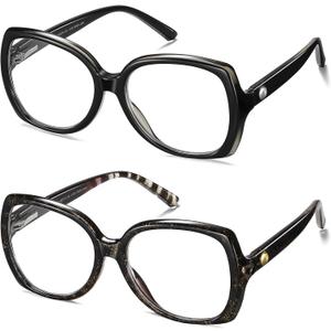 Bifocal Reading Glasses Women Cat Eye Blue Light Blocking Computer Reader Clear Top No Line Transition Ladies Eyewear (Black & Black Tortoise)