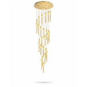 Flashing God Gold 28 Lights Large Foyer Chandeliers for High Ceilings 12 feet Long Spiral Stair Pendant Chandelier Crystal Ceiling Light Fixtures Dimmable 2700k-4500k-6000k