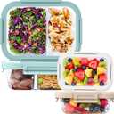 Bentgo Glass Leak-Proof Meal Prep Set - 8-Piece Lunch & Snack 1 & 2-Compartment Food Containers with Lids - Reusable, BPA-Free, Microwave, Freezer, Oven & Dishwasher Safe (Coastal)