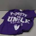 Promoted to Uncle Est 2025 Uncle to Be Gifts 1St Time Uncle T-Shirt (L, Purple)
