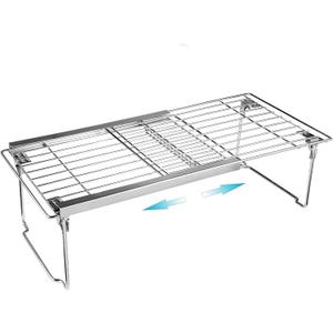 Orgneas Expandable Cabinet Shelf Organizer, Adjustable Freezer Shelf 15.8"-22" Thickened Heavy Duty Organizer and Storage Shelf for Kitchen Cabinet Pantry Refrigerator