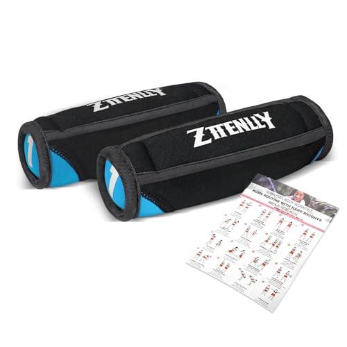 ZTTENLLY Hand Weights Sets for Walking - Light Blue 1lb Large Size Soft Walking Weights sets for Women & Men in Physical Therapy, Jogging, Running, and Aerobics