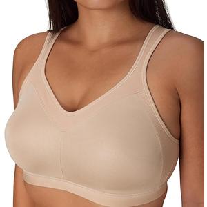 Playtex Women's 18 Hour Active Breathable Comfort Wireless Bra, Full Coverage Bra, Smoothing Support Size 42D, Nude