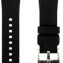 Strapseeker Curved End Soft Silicone Sports Rubber Watch Bands Compatible with Omega Swatch Moonwatch, Omega Speedmaster, Rolex Submariner, Seiko SKX Dive Watches 18mm,19mm,20mm,21mm,22mm  Curve Replacement Watch Straps for Men & Women (19mm, Black (