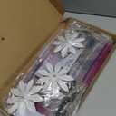 KHJCXS Metal Wall Art Modern Minimalist Metal Flowers Indoor Decor Horizontal Wall Art Iron Artwork,for Over Door,Bedroom,Living Room,Kitchen,Office Scroll Decor (white)