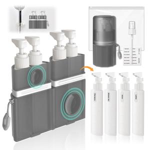Travel Bottles for Toiletries, TSA Approved Travel Shampoo and conditioner Bottles with Suction Cups, Green