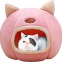 Cat Beds for Indoor Cats, Cozy Cat Cave Bed Dog House Cats Tent with Removable Cushion Pillow, Soft Warm Pet House Puppy Bed, Cute Pet Nest for Kitten Small Dog (Pink, M-13x13x13 Inches)