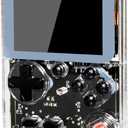 Retro Handheld Game, 3 Inch LCD Screen Portable Video Game Console with 256 Classic Games, 800 mAh Rechargeable Battery Support for Connecting TV and Two Players (Transparent White )