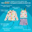 SwimZip Girls' 3 Pc Swim Set w/Long Sleeve Rash Guard, Tankini & Shorts UPF 50+, 8-10 Years