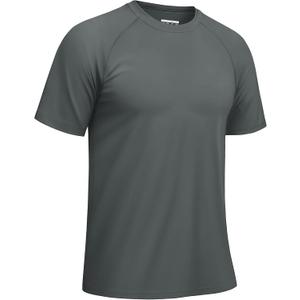 TACVASEN Men's Rashguard Shirts Short Sleeve UPF 50+ Sun Protection SPF T-Shirt Quick Dry Fishing Swim Athletic Tops (Gray, XL)