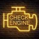 Kavaas Check Engine Neon Sign, LED Garage Sign for Car Room Decor | Check Engine Light Neon Sign for Garage Decor, Auto Repair Workshop, Man Cave - Best Gifts for Dad, Car Enthusiast (Golden Yellow)
