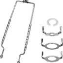 8 9 10 11 12 inch Lamp Shade Harp Holder, ALUCSET Adjustable Lamp Harp Kit, Fit Both Standard Lamp Rod and E14 E26 E27 Light Base UNO Fitter Adapter Converter Finial Set, Lampshade Bracket (Silver)