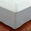 Fancy Collection Easy Care Bed Skirt Pleated Microfiber 14 inch Drop Bed Skirt Solid New (Light Grey, Queen)