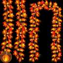 3 Pack&Timer - Thanksgiving Decorations Fall Garland with Pumpkin Lights Thanksgiving Decor for Home, 30Ft 60LED 3D Pumpkin Fall Lights Patented Enlarged Maples Leaf Battery Operated Christmas Decor