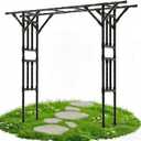 Garden Arch Trellis 106.3"L*106.3"H Sturdy & Rustproof Large Flat Top Arbor, 106*106*20inch-25MM