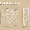 HOMIDEC Drying Rack Clothing,Large 12 Drying Poles with Sock Clips Clothes Drying Rack,Foldable Portable Laundry Drying Rack for Air Drying Clothing,Towels,Delicate Eac,Indoor Outdoor Use.White