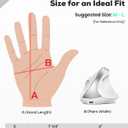 Nulea MD280 Ergonomic Vertical Wireless Mouse - Bluetooth & 2.4G Dual Mode, 4 Adjustable DPI 800/1200/1600/2400, Rechargeable, Silent Clicks, No Lag, 6 Buttons - Perfect for Laptop, Desktop White