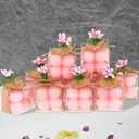 MTLEE Mini Bubble Candles Wedding Favors Gifts for Guests 1.57" x 1.38" Bubble Candles with Cards Dried Flowers DIY Gift Set for Baptism Party Bridal Shower Thank You Gifts(Pink,30 Sets)