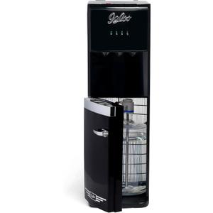 Igloo Retro Bottom-Loading Water Dispenser- Black Water Cooler Dispenser with Hot, Cold & Temperature Settings- Electric Water Dispenser Fits 3 & 5 Gallon Jugs with Child Safety Lock for Home & Office