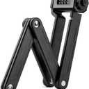 ROCKBROS Folding Bike Lock with Mount - Heavy Duty Anti Theft 4-Digit Foldable Lock